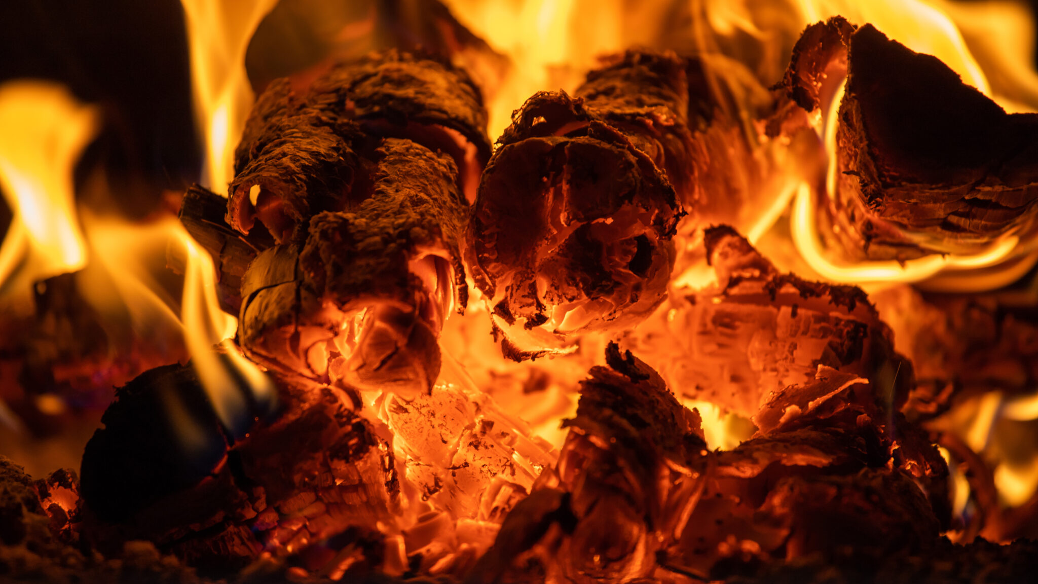 Fire in the fireplace. Heat from burning wood Compliance Standard Group